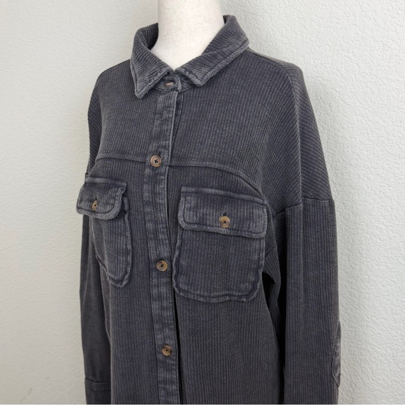 Pilcro by Anthropologie Duster Shacket Oversized Button Front Cozy Cotton - Picture 8 of 12